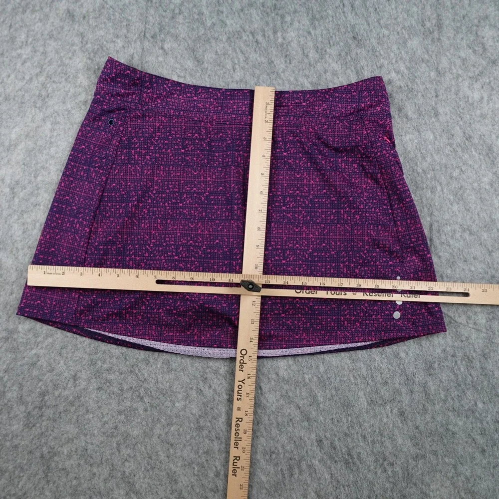 LL Bean Skort Women Medium Purple Geometric UPF 50‎ Performance Golf Tennis